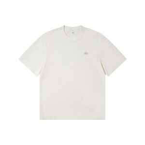 Alo Yoga Ice-Feeling Seamless Silver Logo Shirt Cream